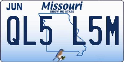 MO license plate QL5L5M