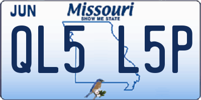 MO license plate QL5L5P