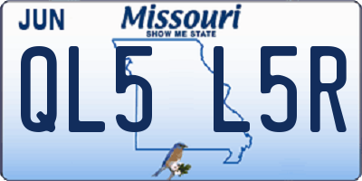 MO license plate QL5L5R