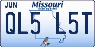 MO license plate QL5L5T