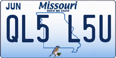 MO license plate QL5L5U