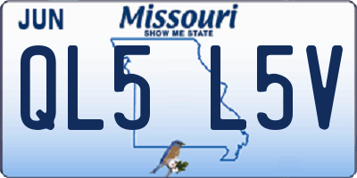 MO license plate QL5L5V