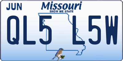 MO license plate QL5L5W