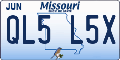 MO license plate QL5L5X