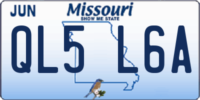 MO license plate QL5L6A