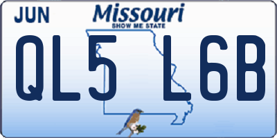 MO license plate QL5L6B
