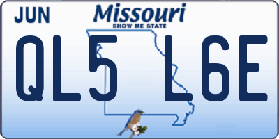 MO license plate QL5L6E