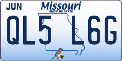 MO license plate QL5L6G