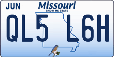 MO license plate QL5L6H