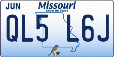MO license plate QL5L6J