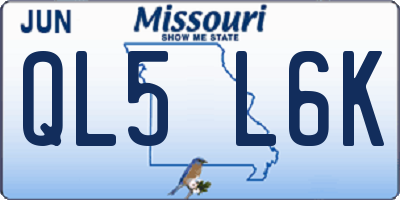 MO license plate QL5L6K