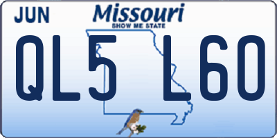 MO license plate QL5L6O