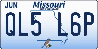 MO license plate QL5L6P