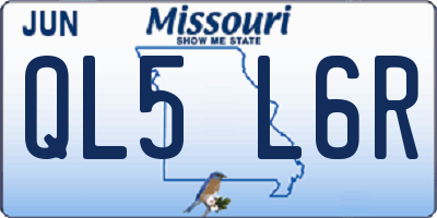 MO license plate QL5L6R
