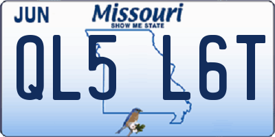 MO license plate QL5L6T