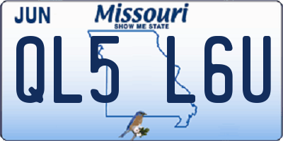 MO license plate QL5L6U