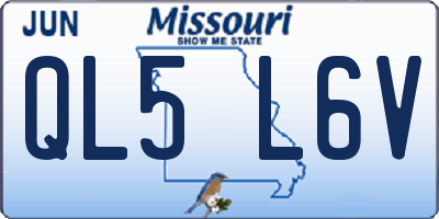 MO license plate QL5L6V