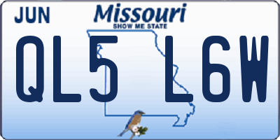 MO license plate QL5L6W
