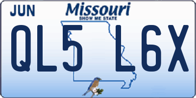 MO license plate QL5L6X
