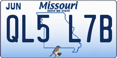 MO license plate QL5L7B