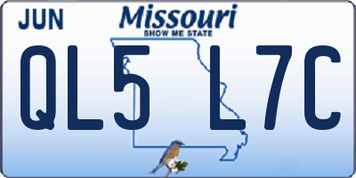 MO license plate QL5L7C