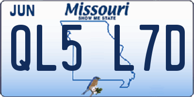 MO license plate QL5L7D