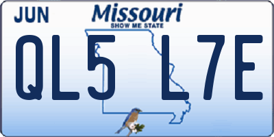 MO license plate QL5L7E