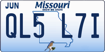 MO license plate QL5L7I