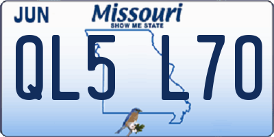 MO license plate QL5L7O