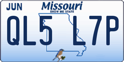 MO license plate QL5L7P