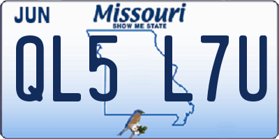 MO license plate QL5L7U