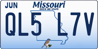 MO license plate QL5L7V