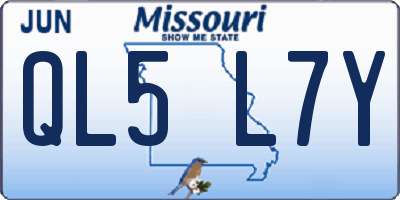 MO license plate QL5L7Y