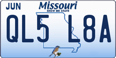 MO license plate QL5L8A