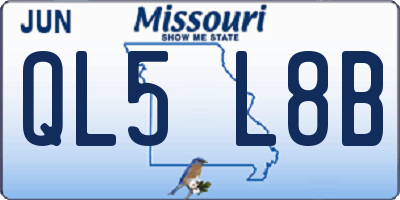 MO license plate QL5L8B