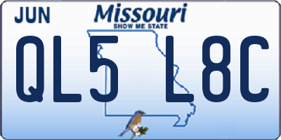 MO license plate QL5L8C
