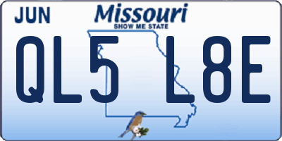 MO license plate QL5L8E