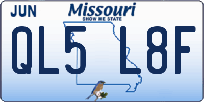 MO license plate QL5L8F