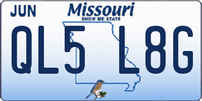 MO license plate QL5L8G