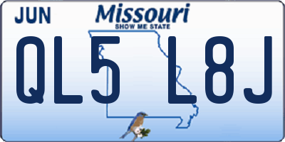 MO license plate QL5L8J
