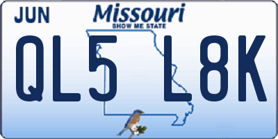 MO license plate QL5L8K