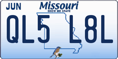 MO license plate QL5L8L
