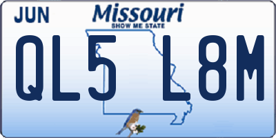 MO license plate QL5L8M