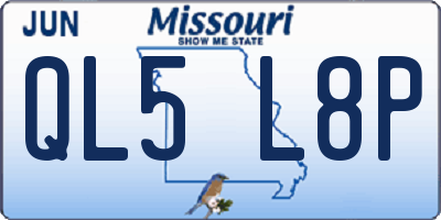 MO license plate QL5L8P