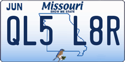 MO license plate QL5L8R