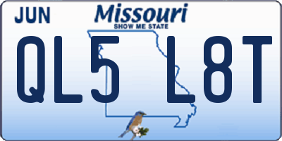 MO license plate QL5L8T