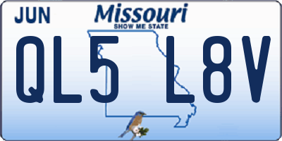 MO license plate QL5L8V