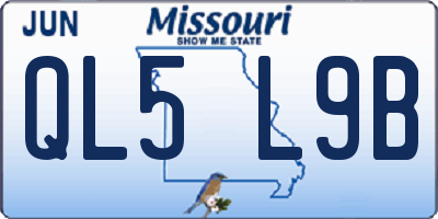 MO license plate QL5L9B