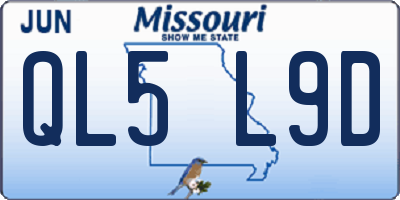 MO license plate QL5L9D