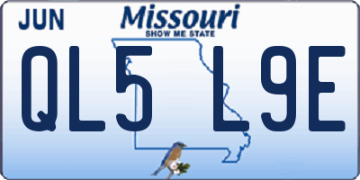 MO license plate QL5L9E